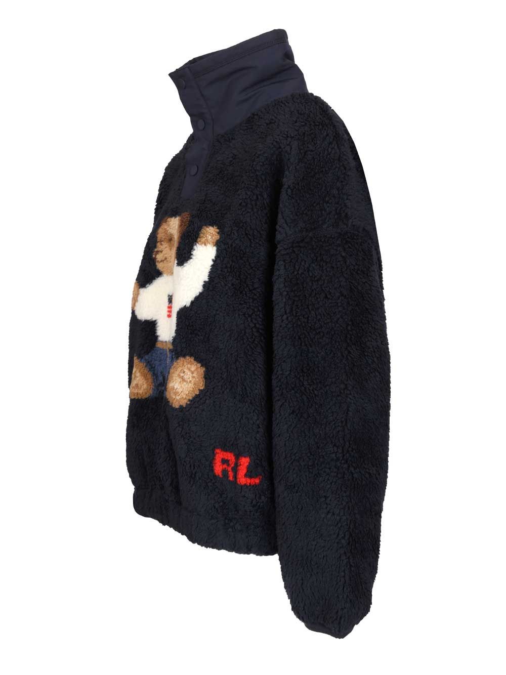 Polo Ralph Lauren Polo Bear High-Pile Fleece Mockneck Knitwear - Blu | 3a2cffc8d3bb0c987aa64f20c03024ce779a0aa2