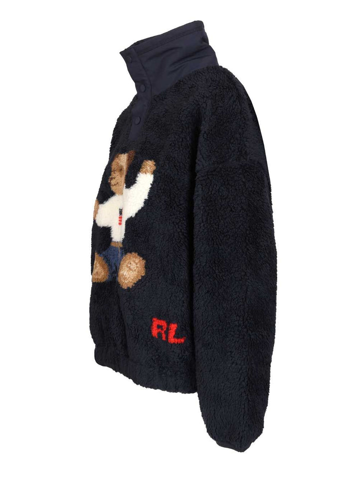 Polo Ralph Lauren Polo Bear High-Pile Fleece Mockneck Knitwear - Blu | 3a2cffc8d3bb0c987aa64f20c03024ce779a0aa2
