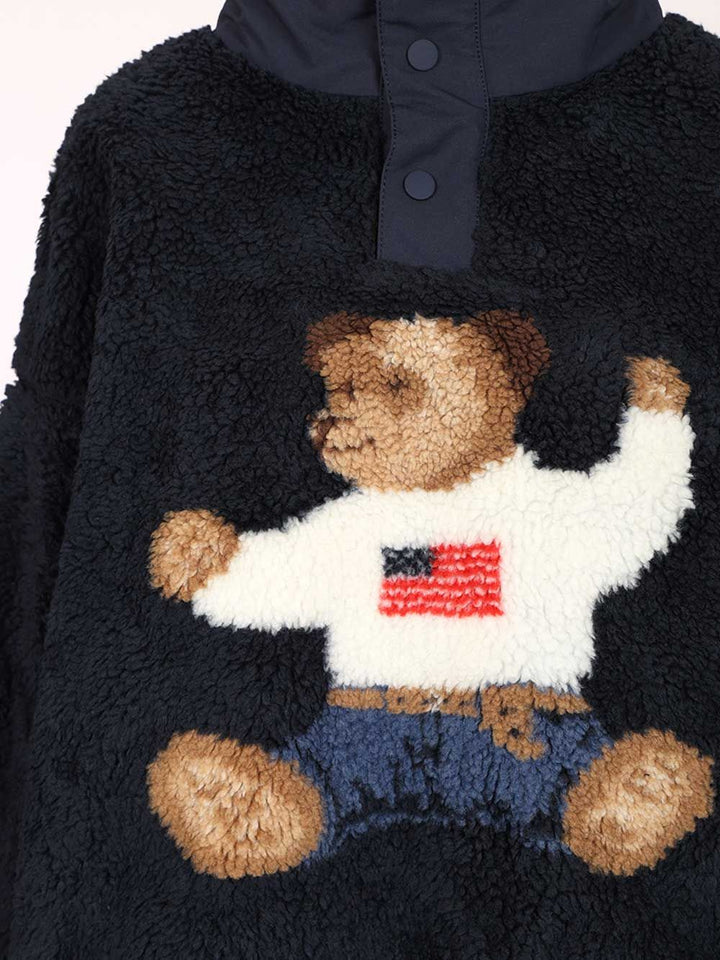 Polo Ralph Lauren Polo Bear High-Pile Fleece Mockneck Knitwear - Blu | c29fa70aa725f730f22cd3c91f1f19c9dae18e70