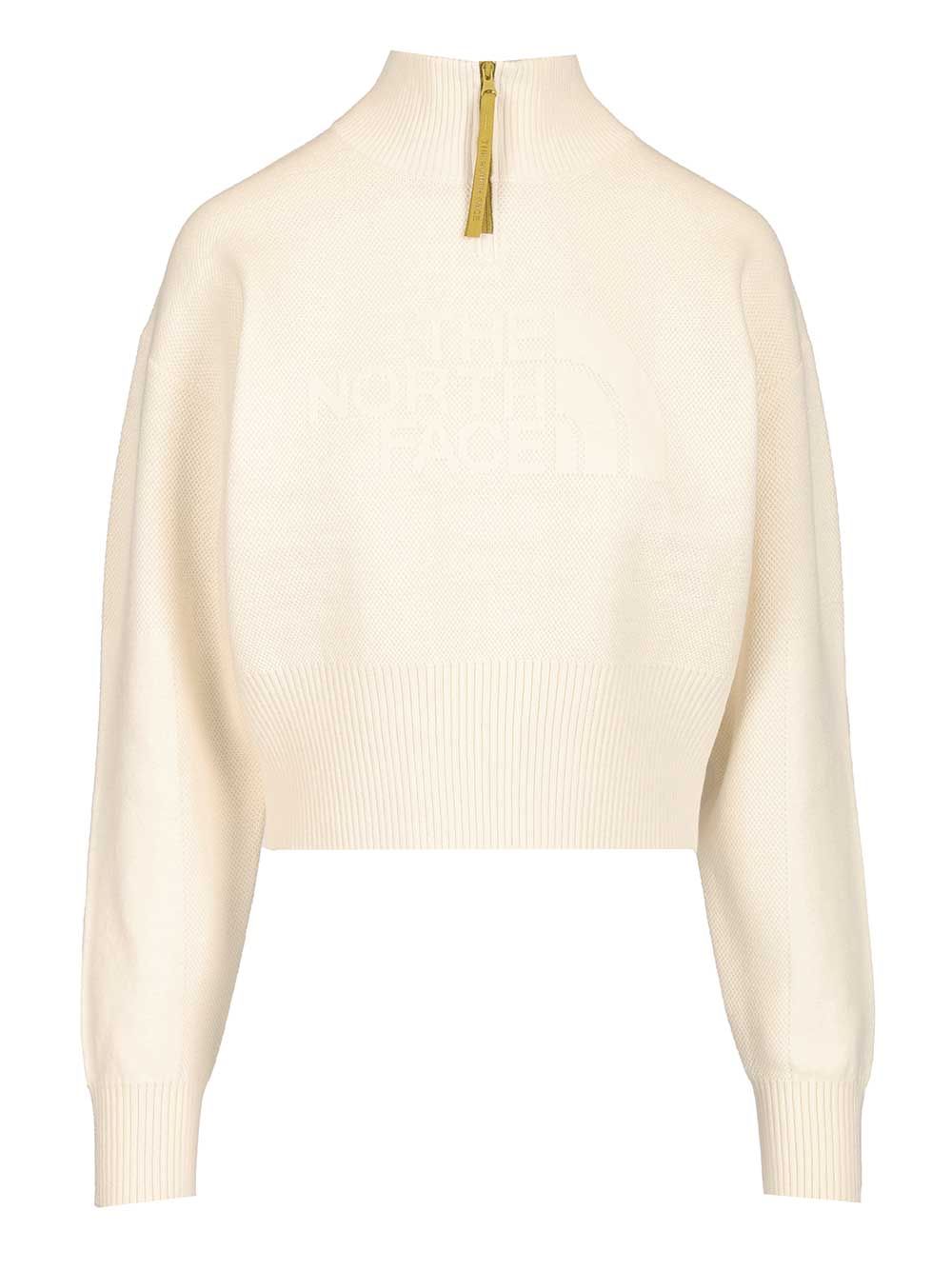 The North Face Half-Zip Sweatshirt Knitwear - Bianco | bedacf3d033aa26b681f0a0be7e3a5b259df6860