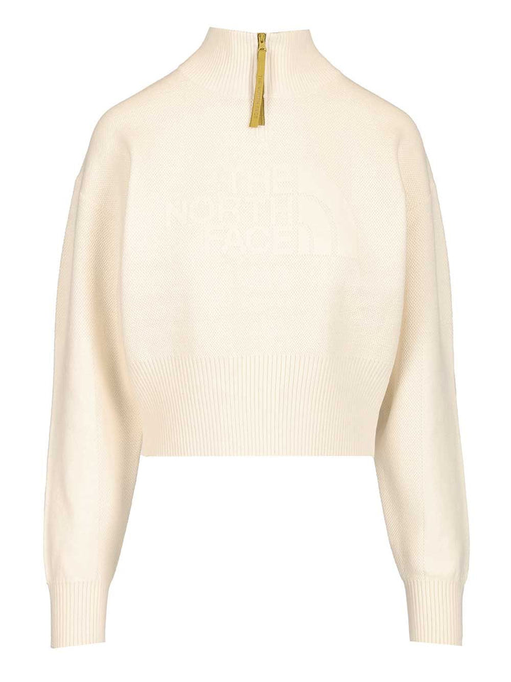 The North Face Half-Zip Sweatshirt Knitwear - Bianco | bedacf3d033aa26b681f0a0be7e3a5b259df6860