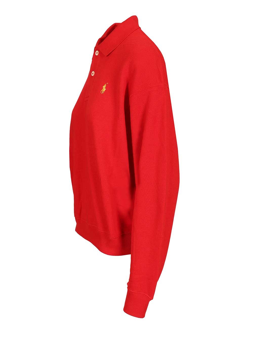 Polo Ralph Lauren Long-Sleeved Cotton Polo Knitwear - Rosso | 4f610f8b48924fdaba01af2578bb8c43e635e514