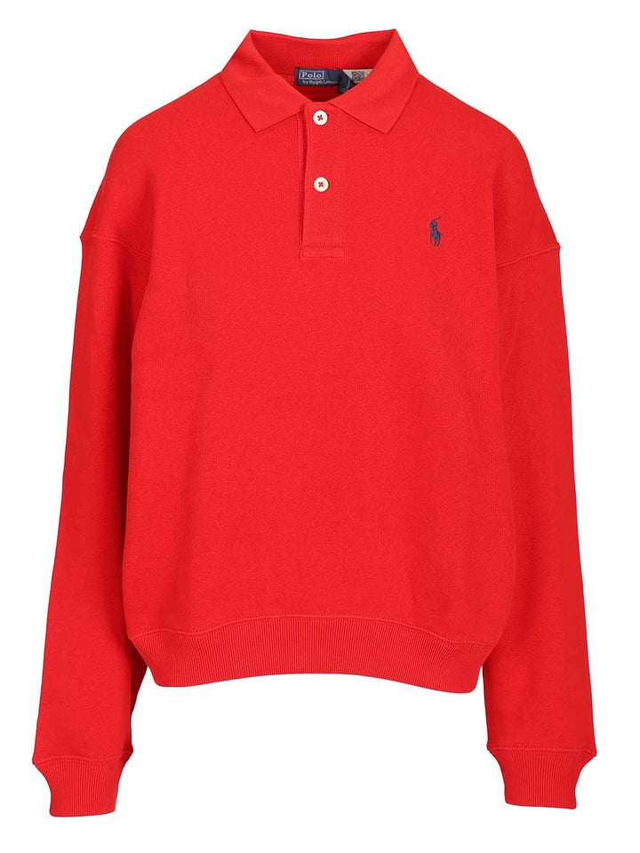 Polo Ralph Lauren Long-Sleeved Polo Shirt Knitwear - Rosso | ab6afb8a87b3ecdfe9c5332b410f1572b09609ad