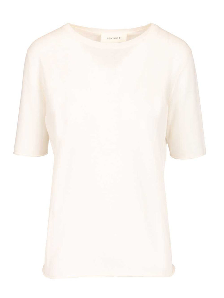 Lisa Yang Ari T-Shirt Top - Bianco | b19e4ea3046aabb6a3ba17e810c7e096c29bc4ab