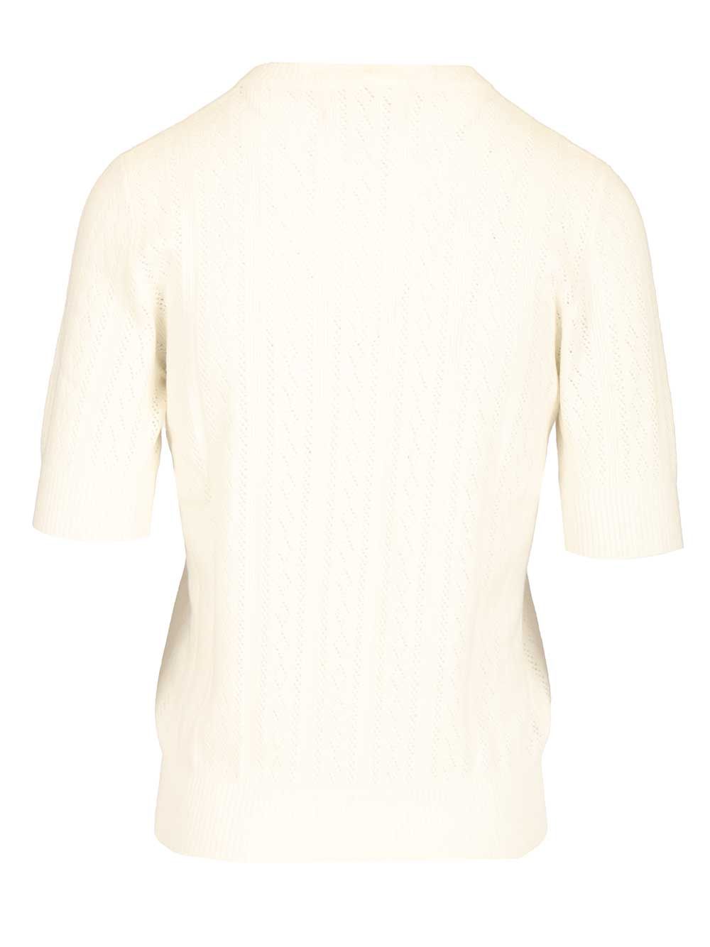 Lisa Yang Nika Tee Sweater Lace Dimond Openwork Knitwear - Bianco | eb49ec69c6dd6b2c80f15f78a06527ed74ece344