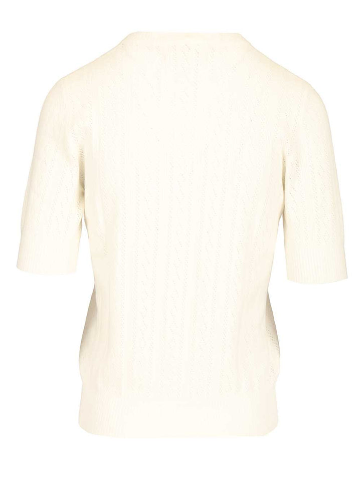 Lisa Yang Nika Tee Sweater Lace Dimond Openwork Knitwear - Bianco | eb49ec69c6dd6b2c80f15f78a06527ed74ece344