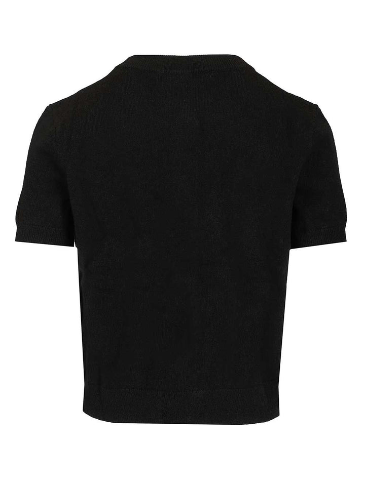 Lisa Yang Lunea Short Sleeves Cardigan Knitwear - Nero | 50f27e9a2246f3a6a459d2eaf4b78186232a539a