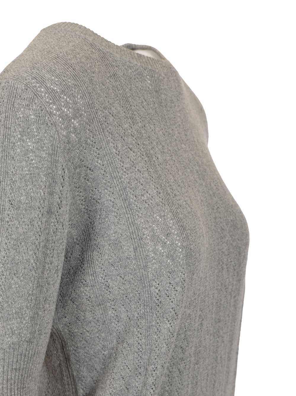 Lisa Yang Nika Tee Sweater Lace Dimond Openwork Knitwear - Grey | 621cda4892ca286cc6e309448223342feef6042a