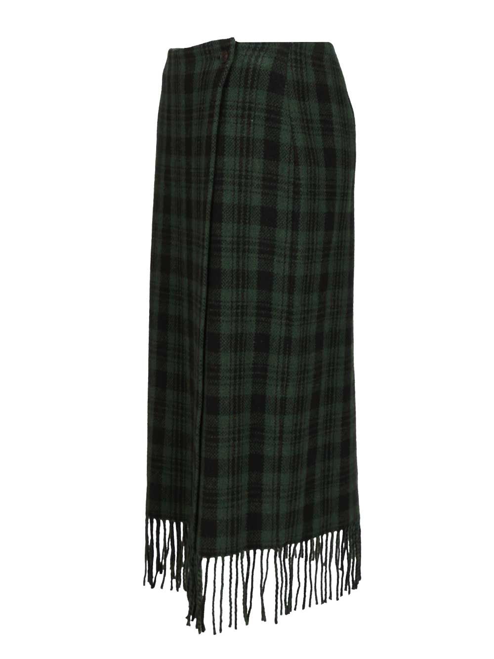 Polo Ralph Lauren Plaid Wool-Blend Wrap Skirt Gonne - Verde | b17d383c4c92f0e5cb372b653db4c07d810a8796