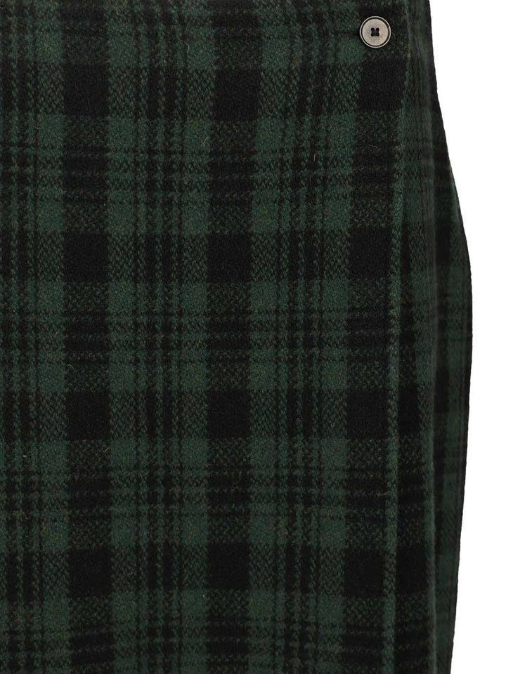Polo Ralph Lauren Plaid Wool-Blend Wrap Skirt Gonne - Verde | 69d09fd37c79086f75b20f449609971e4379c693