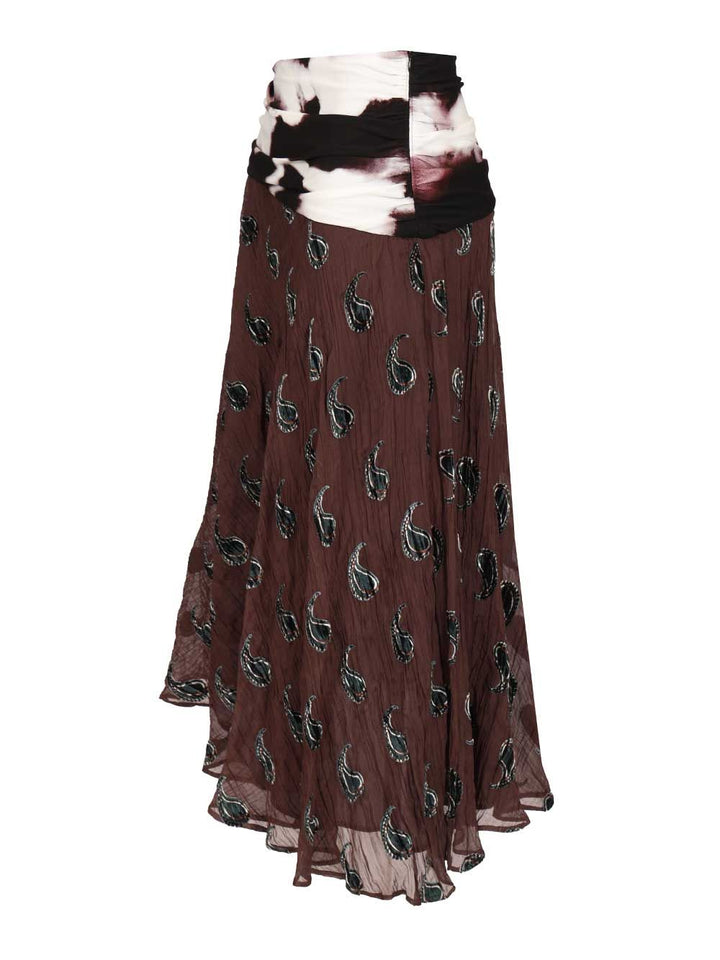 Tory Burch Asymmetric Velvet Skirt Gonne - Marrone | ef60f4ca0280cf3999df01c08e206d8a76cde712