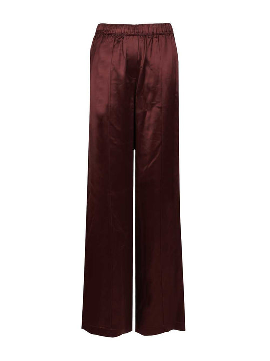 Viscose Pant Trousers Bordeaux