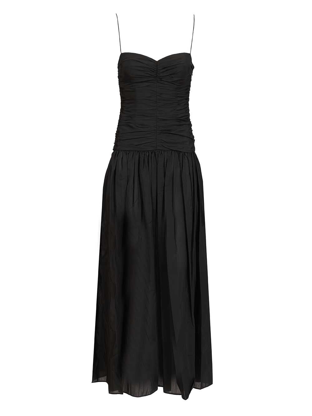 Matteau Gathered Drop Waist Dress Abiti - Nero | b27f87324a2b0c18337b834388088aa343a10b62