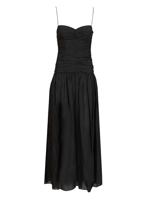 Gathered Drop Waist Dress Abiti Nero