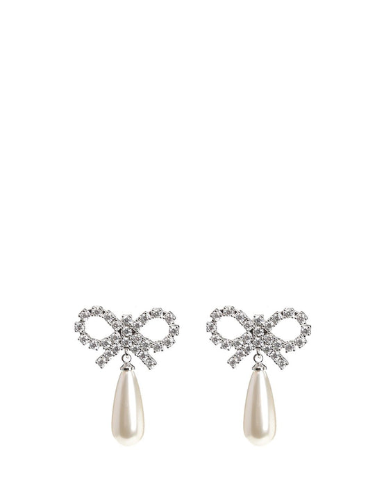 Bow Pearl Earrings Gioielli Bianco