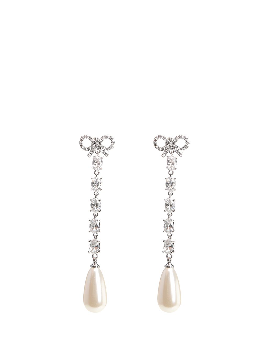 Self-Portrait Bow Pearl Droplet Earrings Gioielli - Silver | bb9fab14afbfb21c5ecaf709789a38531b2b6227