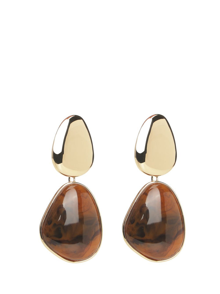 Self-Portrait Gold Tiger Eye Tiered Earrings Gioielli - Oro | f5b33d3c143a642141dbb8b1ff81aaeb0ebb6612