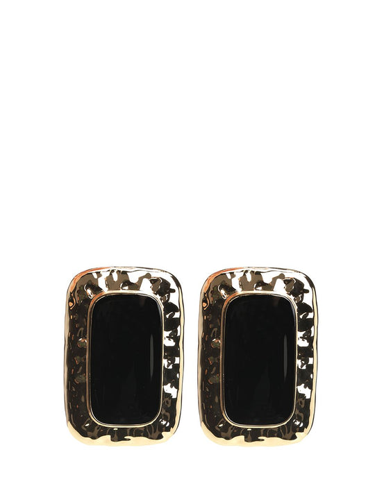 Large Mottled Gold Black Earrings Gioielli Oro