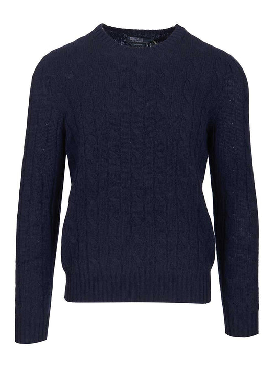 Cashmere Cable Knit Sweater Knitwear Blu