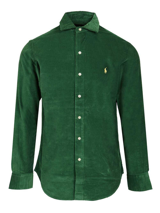 Custom Fit Velvet Shirt Shirts Verde