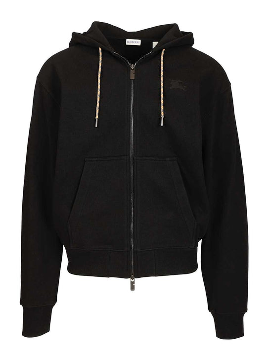 Rory Chk Pch Zip Hoodie Sweatshirts Nero