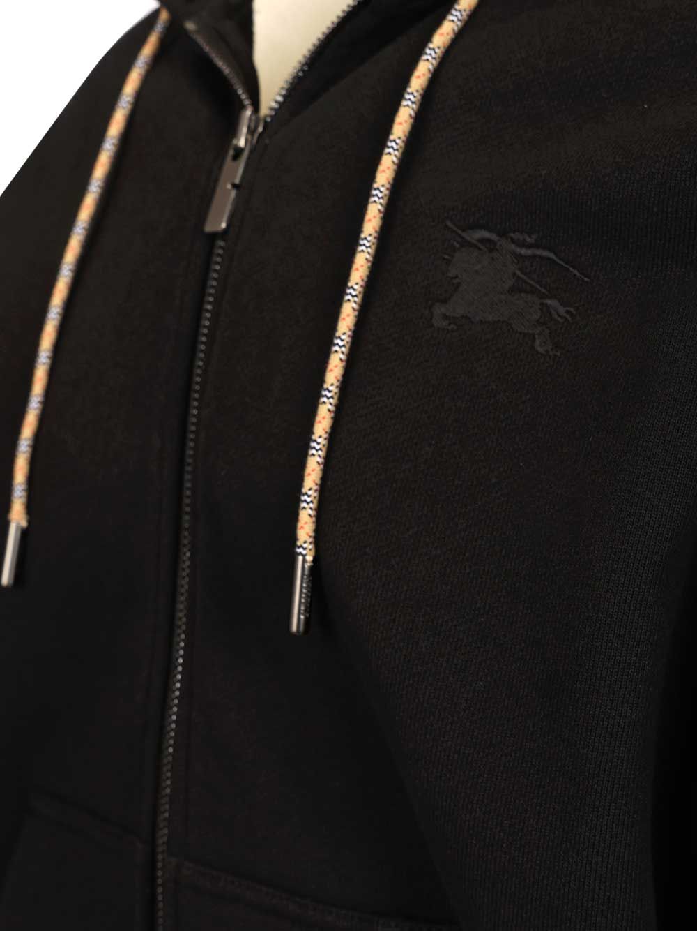 Burberry Rory Chk Pch Zip Hoodie Sweatshirts - Nero | 1fd584bed46f4f832efb2bbcec3e7805316a01f6