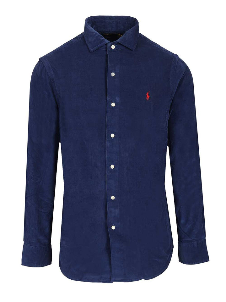 Polo Ralph Lauren Custom Fit Velvet Shirt Shirts - Blu | f42f55d98936cd7e333aec2e2c59041641584c26