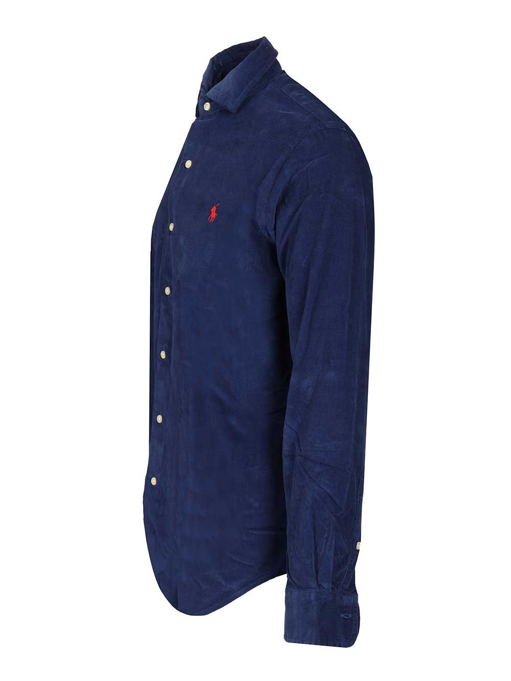 Polo Ralph Lauren Custom Fit Velvet Shirt Shirts - Blu | 83e492d4f34a9a7a62a7217e1f07efbe083c184c