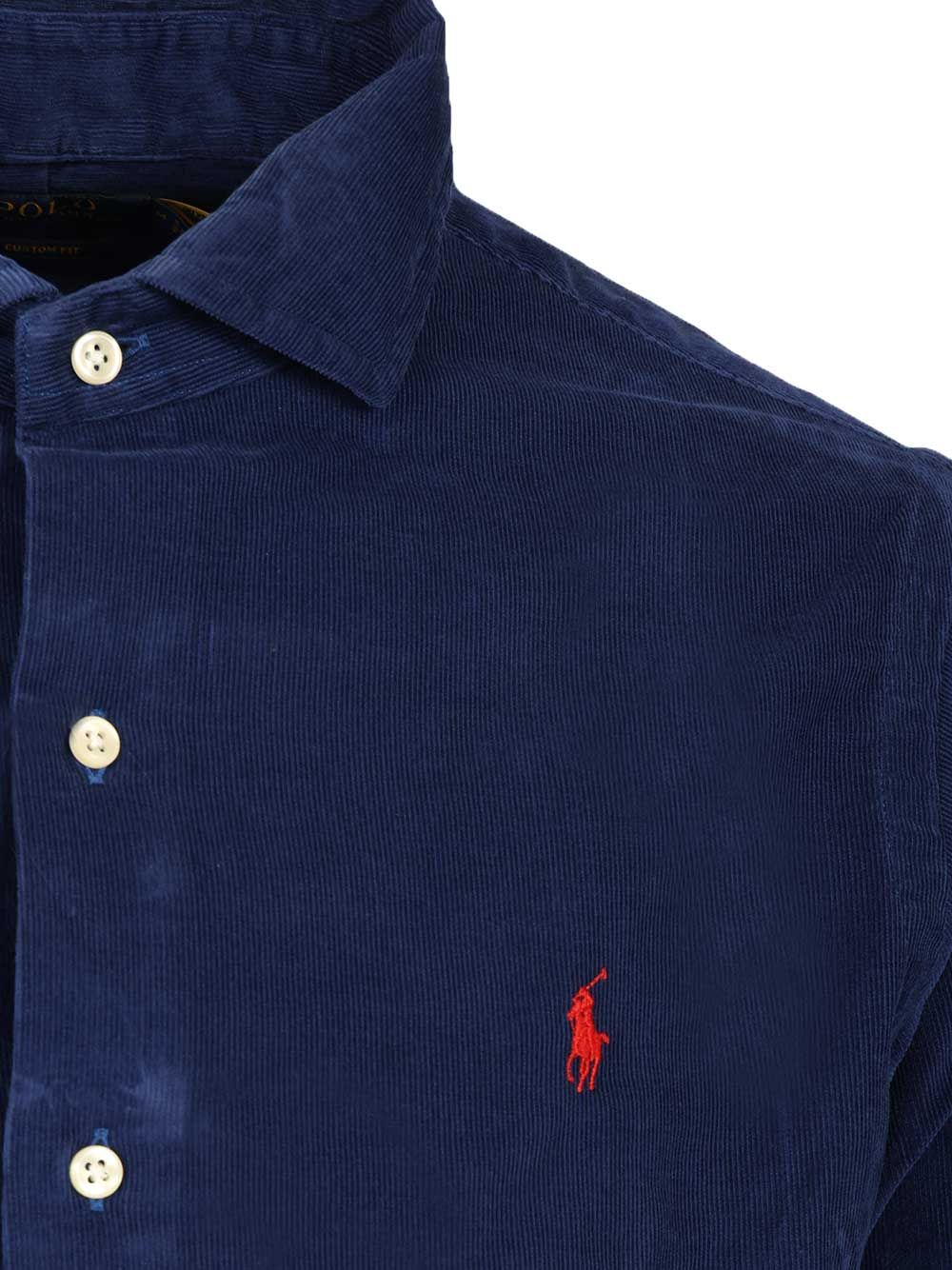 Polo Ralph Lauren Custom Fit Velvet Shirt Shirts - Blu | 2cdece49a871c692952c148fc1afcc6803cb2efa
