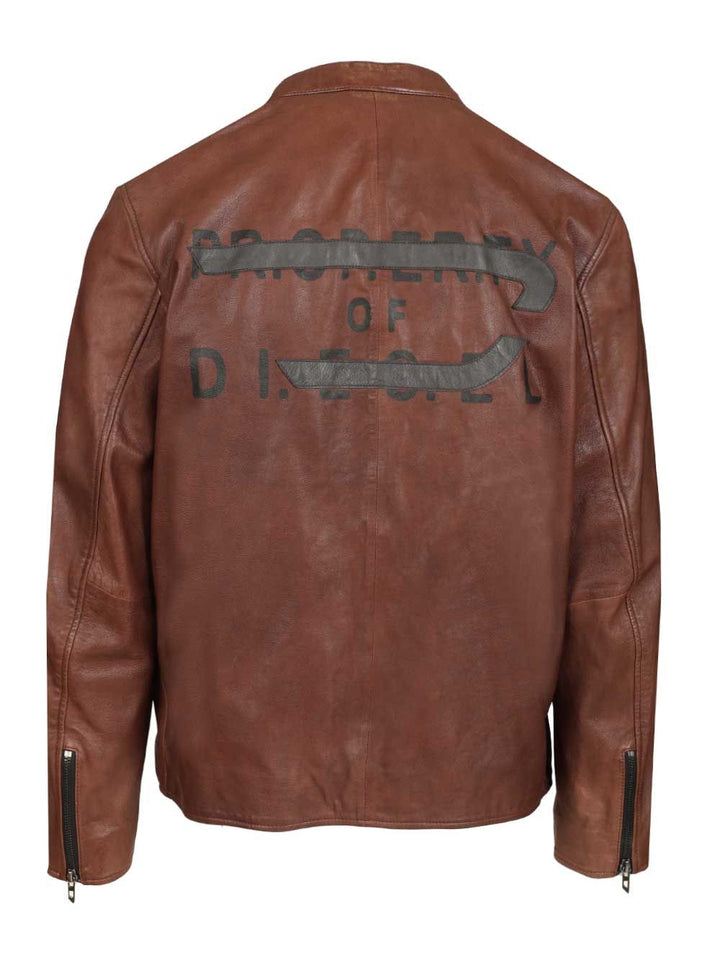 Diesel Leather Jacket Coats - Marrone | 689ba6886ea4f0f9d10943cc222d9a4cf405b7c0