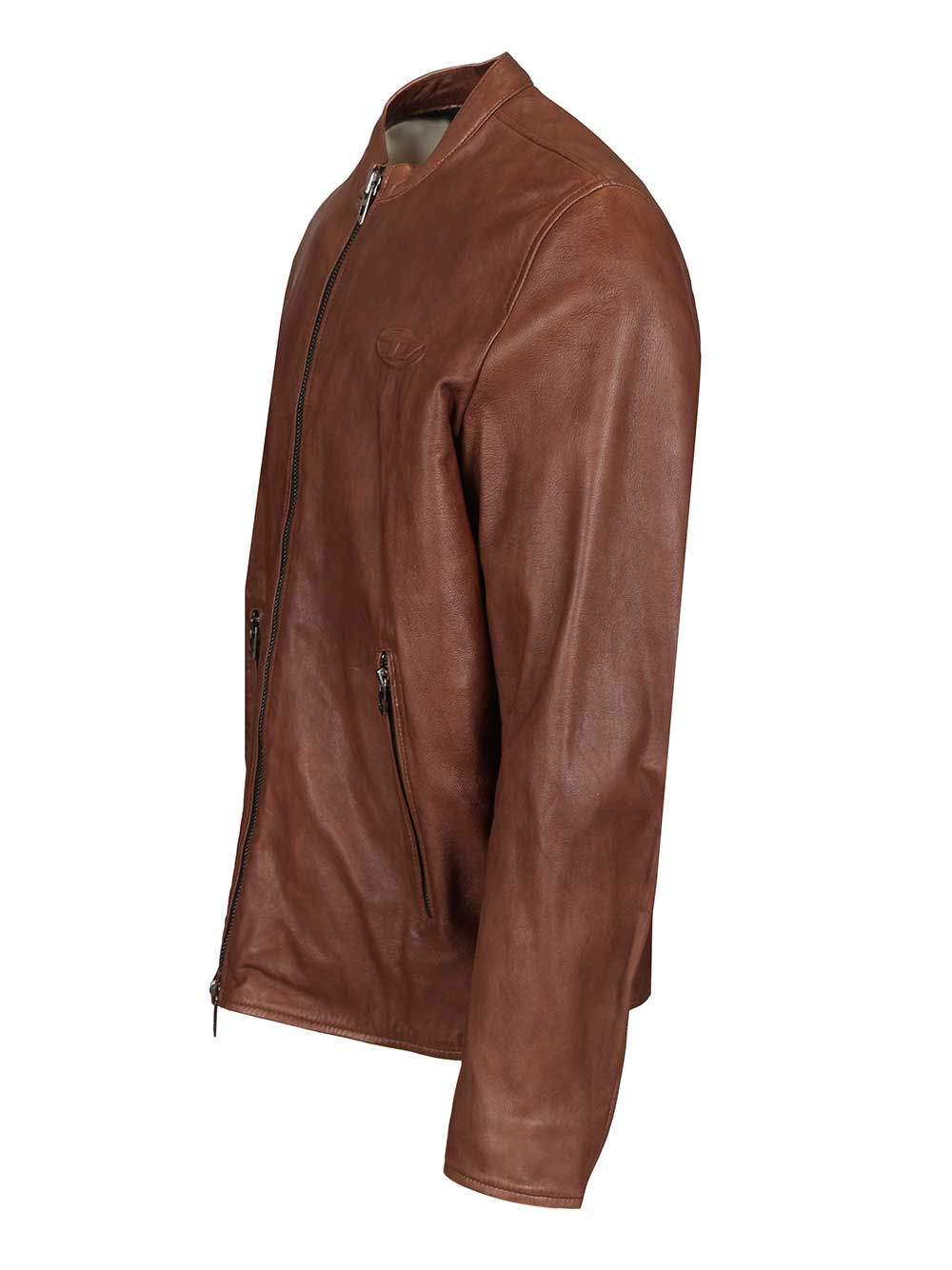 Diesel Leather Jacket Coats - Marrone | 09254f500c6f3da654287c8ecfc84667efbf770b