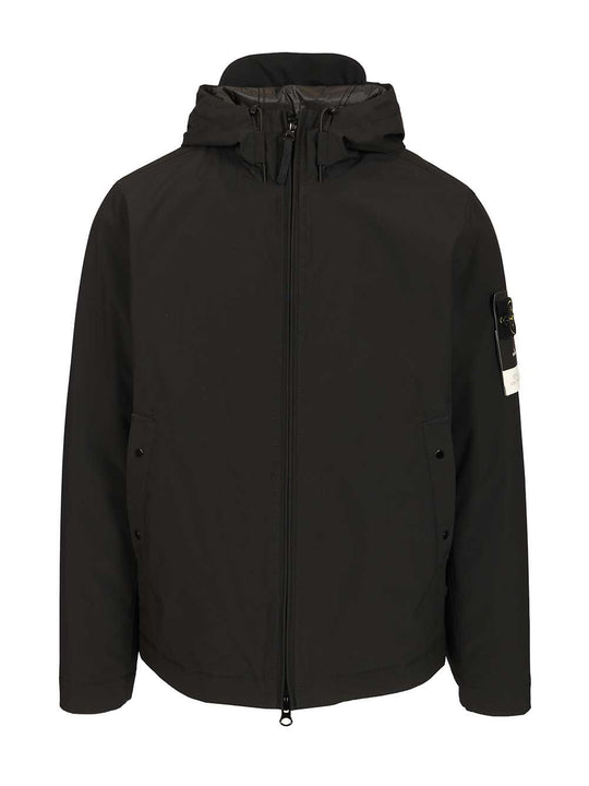 Short Parka Soft Shell-R E.Dye® Technology, Recycled Polyester, Primaloft® Insulation Giacche Nero