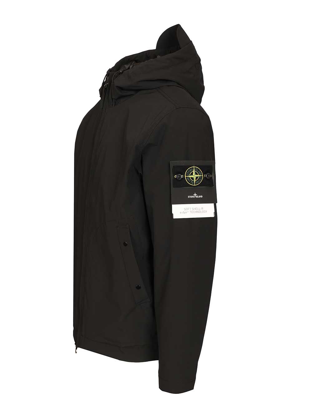 Stone Island Short Parka Soft Shell-R E.Dye® Technology, Recycled Polyester, Primaloft® Insulation Giacche - Nero | 07a862d7119bab621fdcc0da41935af57c33533a