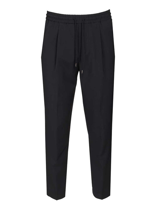 Pantalone Relaxed Carrot Fit Daniel Rw Coulisse 100 Lana Trousers Blu