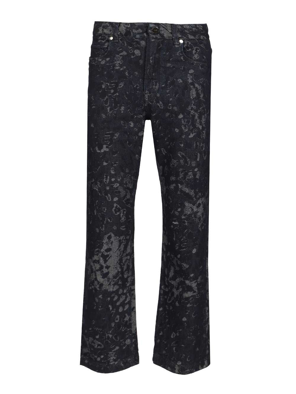 Fendi Jacquard Jeans - Blu | 404faa459a402a9d77c55043112b6f6a3bf1bad1