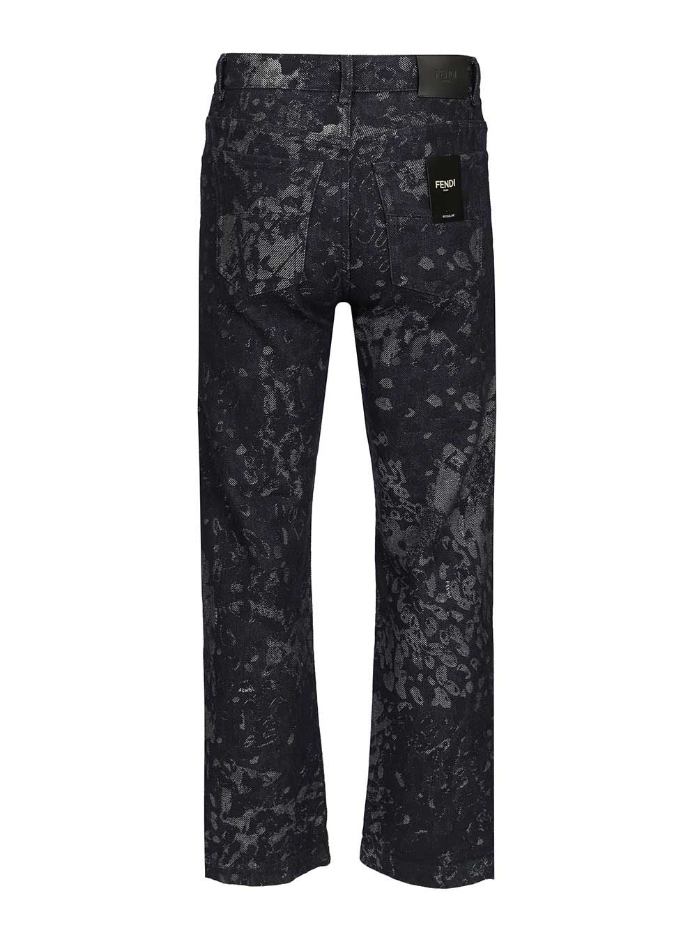 Fendi Jacquard Jeans - Blu | 6c274c41d36d35631381ff4046715bf9c20402d9