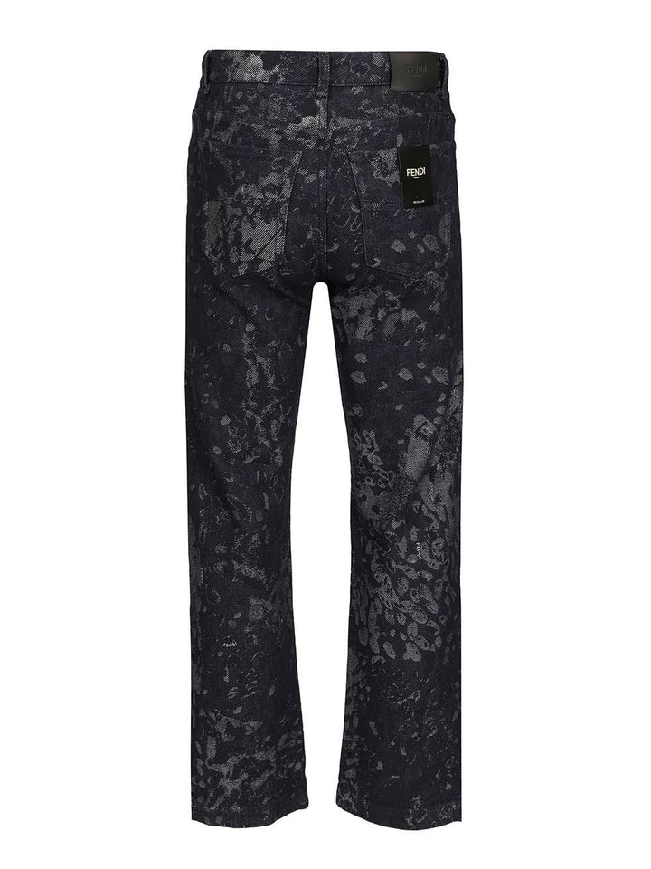Fendi Jacquard Jeans - Blu | 6c274c41d36d35631381ff4046715bf9c20402d9
