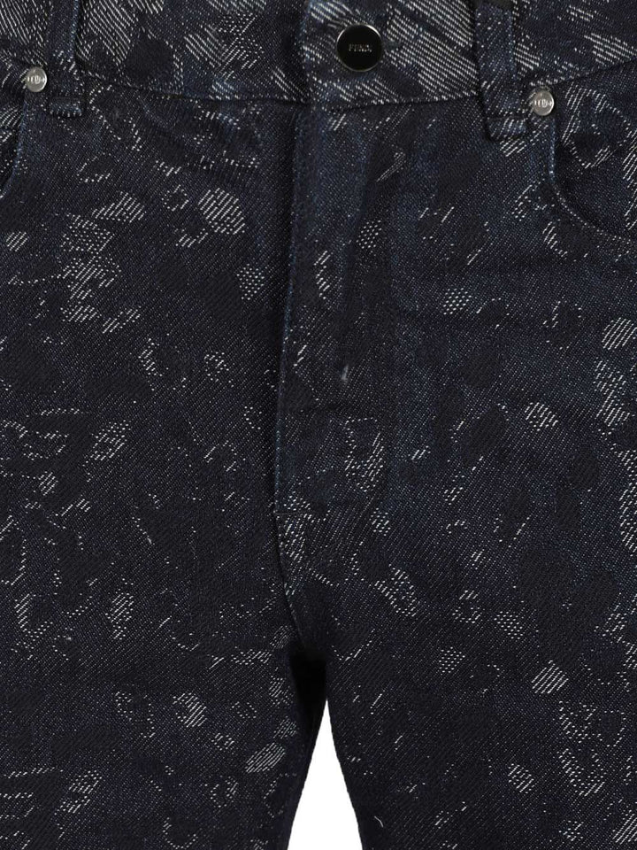 Fendi Jacquard Jeans - Blu | 5925f1754a9e54d5a190e70a3a51bf883c42d2b8