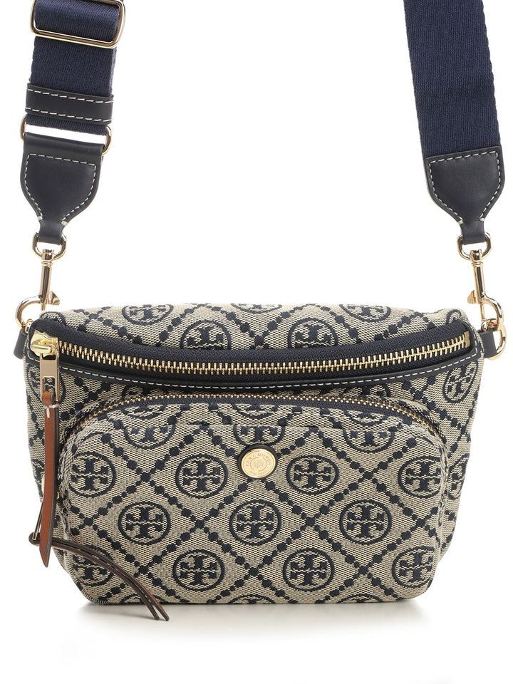 Tory Burch T Monogram Mini Belt Bag Crossbody Bags - Blu | 843476f059bd68c7304a2ca6f79a4eec19e587f9