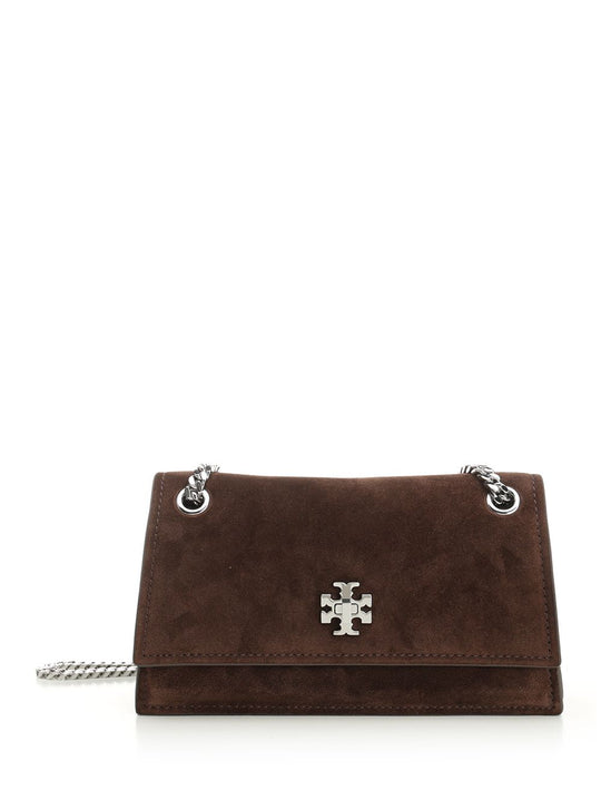 Kira Turnlock Suede Mini Bag Crossbody Bags Marrone