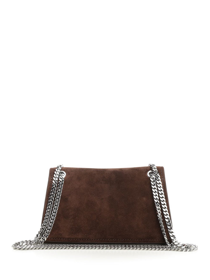 Tory Burch Kira Turnlock Suede Mini Bag Crossbody Bags - Marrone | 61844862e6c89f97a2eac1557c2bd6db91361d33