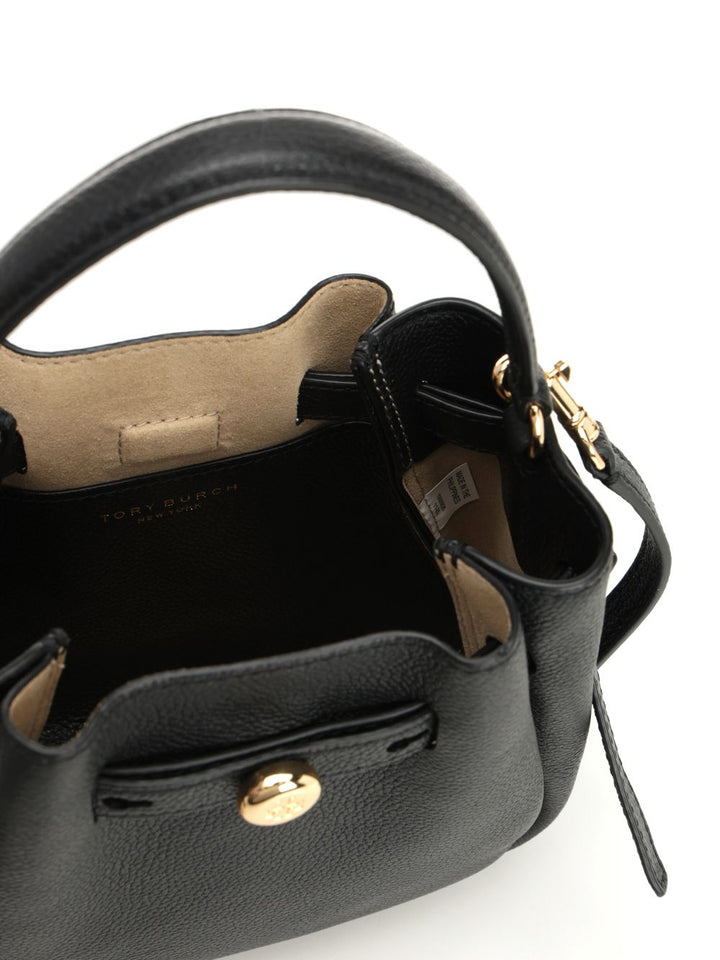 Tory Burch Romy Mini Bucket Bag Handbags - Nero | 3fcb55bcdb786a13683b6a86b94f25477db455e8