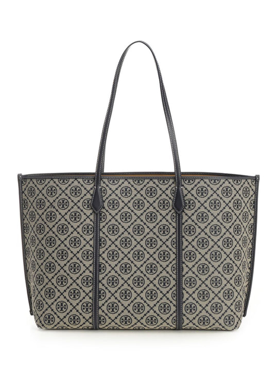 Perry T Monogram Tote Shoulder Bags Blu