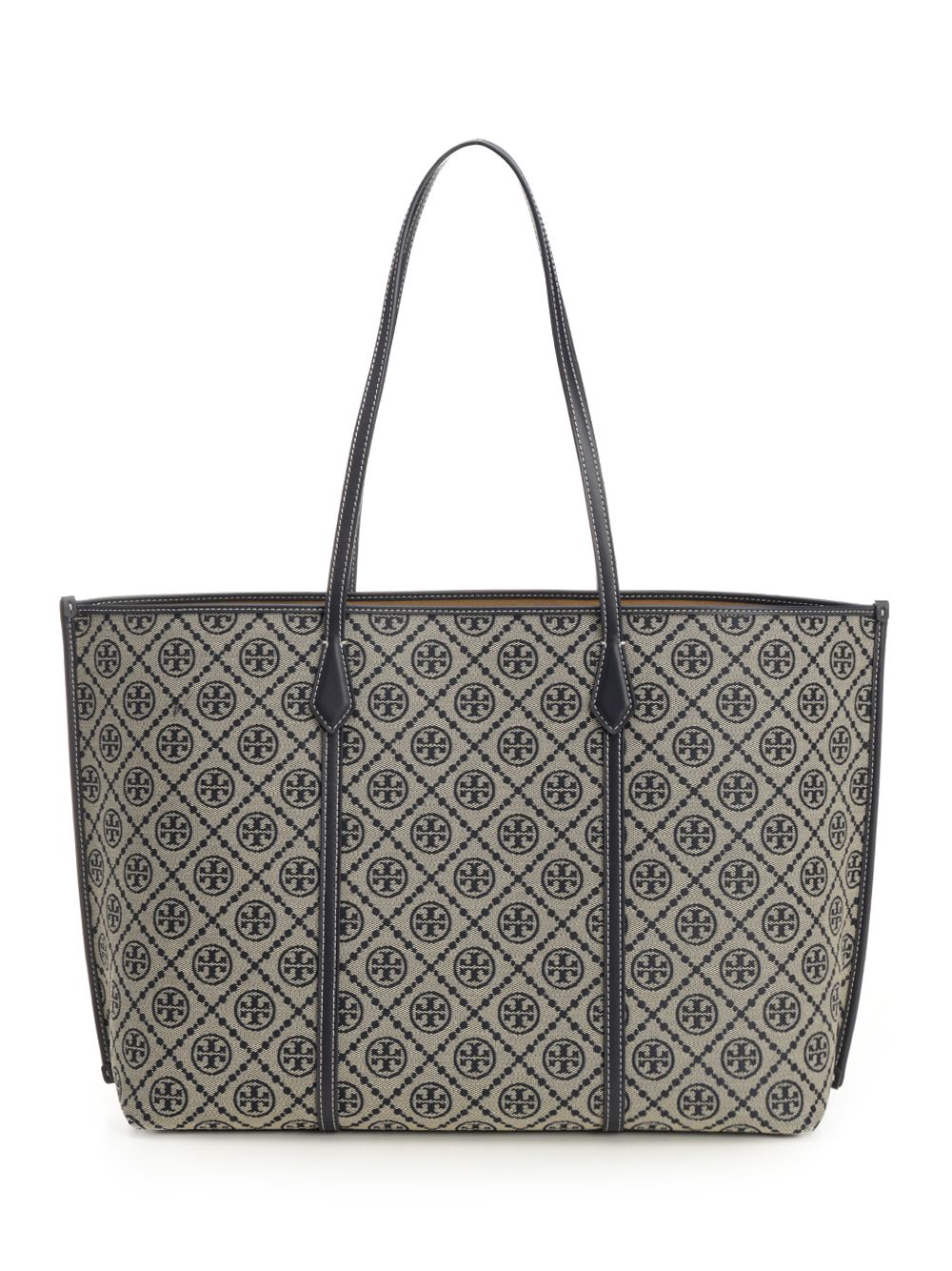 Tory Burch T Monogram Zip Tote Shoulder Bags - Blu | e21d53920fdf29f5b27982bdc1c3fb59119c65a8