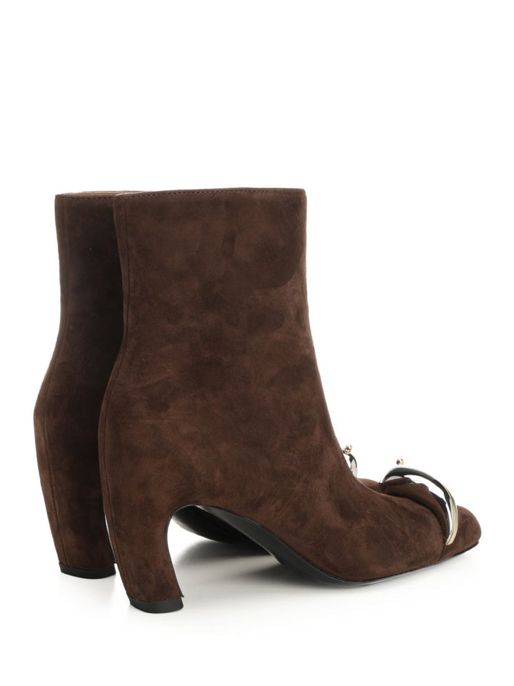 Tory Burch Pierced Xl 65 Suede Ankle Boots - Marrone | 0a8cc06890ea2c2204c9051ffd41c9d185531fc5