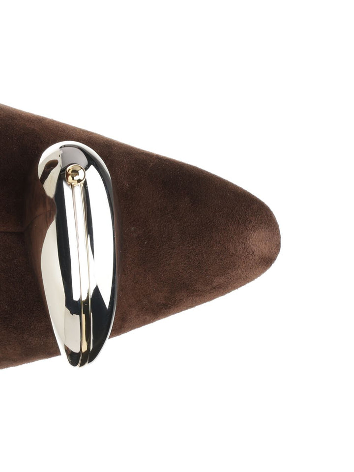 Tory Burch Pierced Xl 65 Suede Ankle Boots - Marrone | ce0426143d149231d7560bde5b1dff2627cc2211