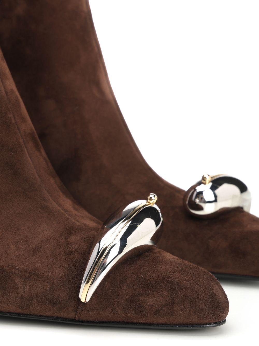 Tory Burch Pierced Xl 65 Suede Ankle Boots - Marrone | 8e36223527632c6000b61e63954aa541b8b9d332