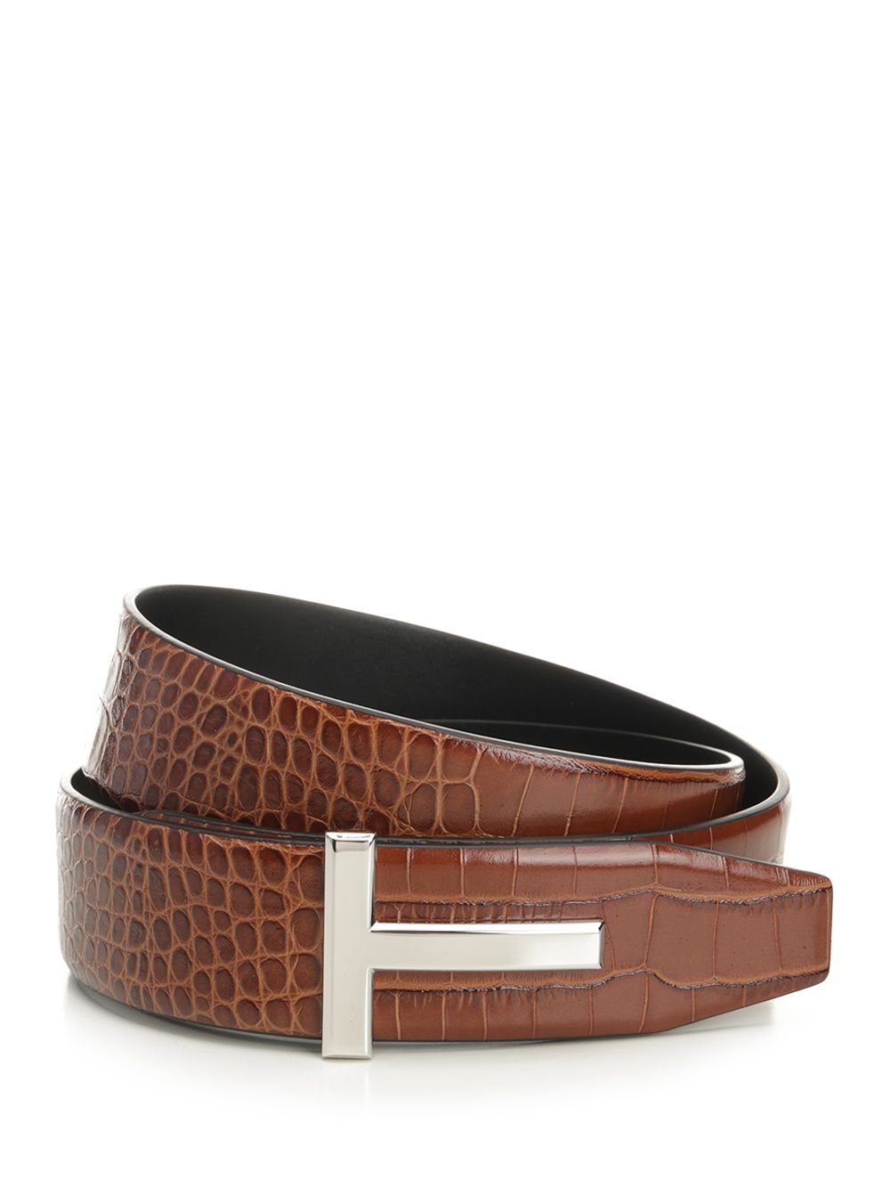 Tom Ford Reversible T-Belt Cinture - Marrone | f7de739363df0640451f0b78a5937f135088b665
