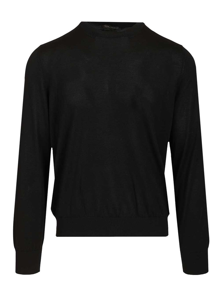 Tom Ford Fluid Silk Ong Sleeve Crewneck Knit Knitwear - Nero | d1f3759b4ad80b803881b31378e31bad7f47e00b