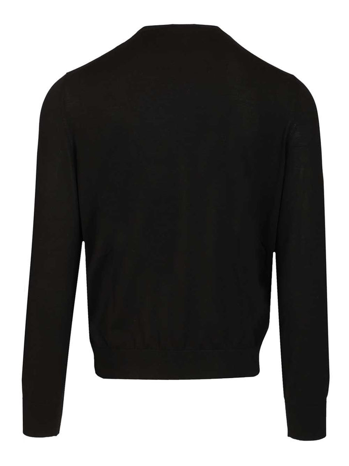 Tom Ford Fluid Silk Ong Sleeve Crewneck Knit Knitwear - Nero | 026b6ed12981a72125b815747852a6fd8dda344f